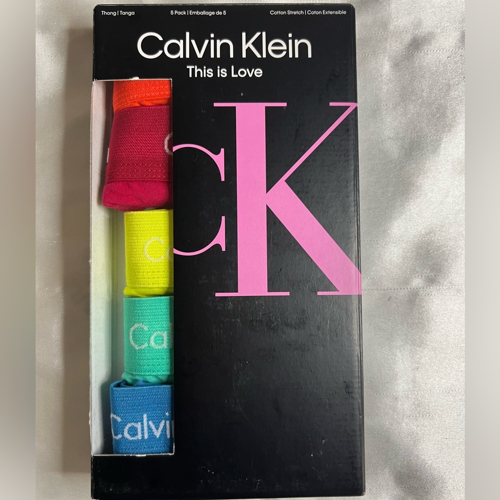 Calvin Klein Men's The Pride Edit 5-Pack Underwear, THONG. Size L